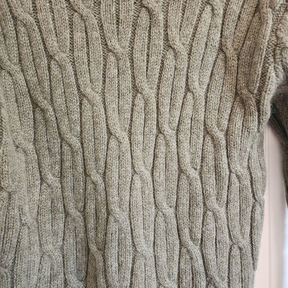 Cable Knit Olive Green Wool Sweater By Polo Sport Ralph Lauren Size L - Picture 6 of 7
